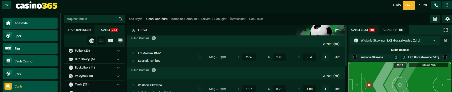 Casino365 Slot Oyunları